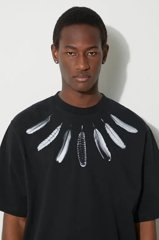 Marcelo Burlon tricou din bumbac Collar Feathers Over De bărbați