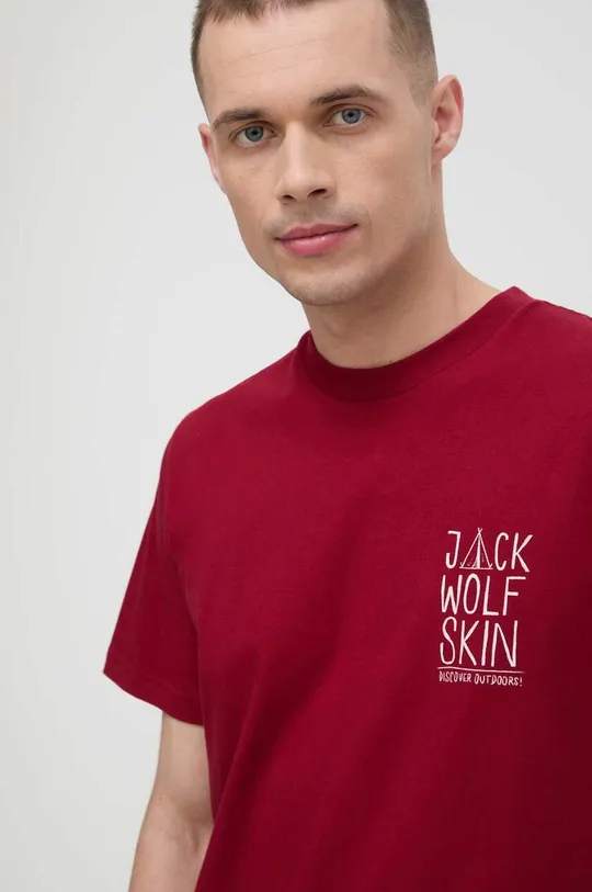 bordowy Jack Wolfskin t-shirt Jack Tent