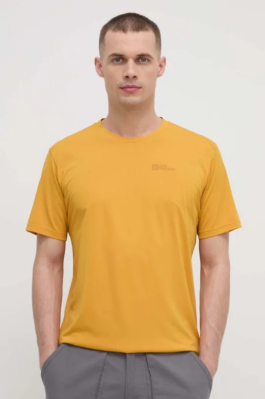 żółty Jack Wolfskin t-shirt sportowy Delgami Męski