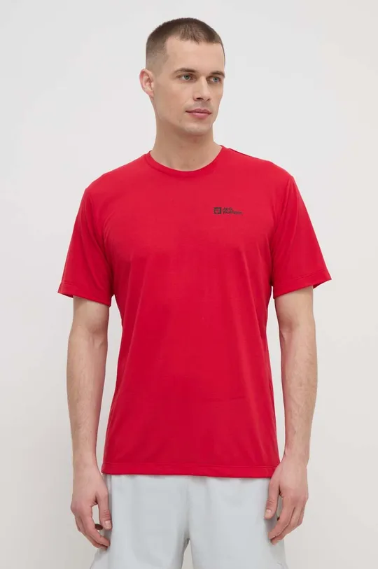 czerwony Jack Wolfskin t-shirt sportowy Vonnan