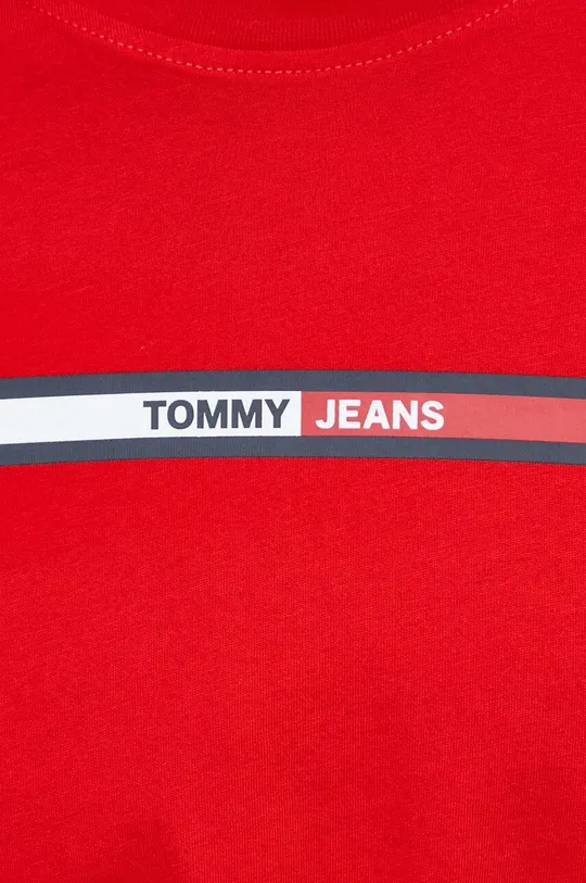 czerwony Tommy Jeans t-shirt bawełniany
