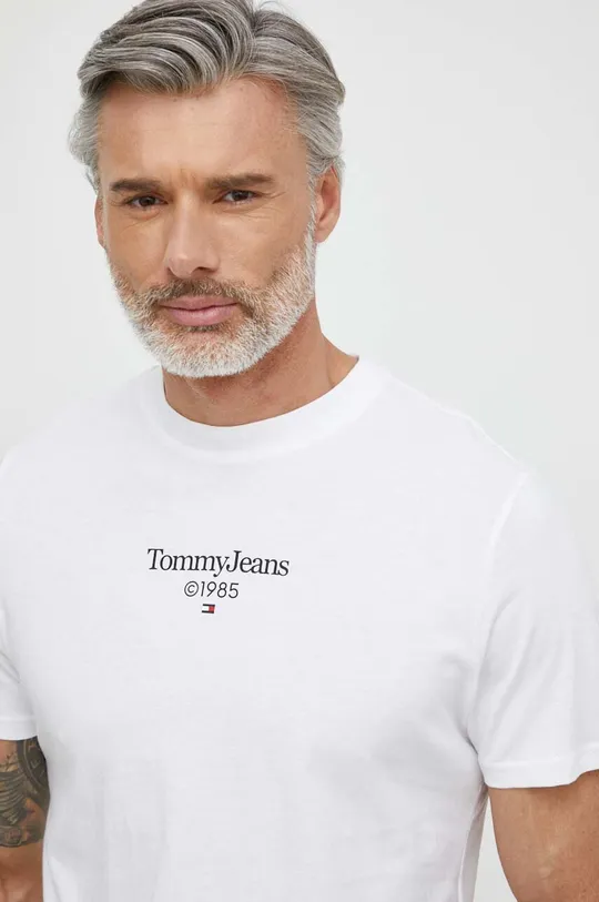bijela Pamučna majica Tommy Jeans Muški