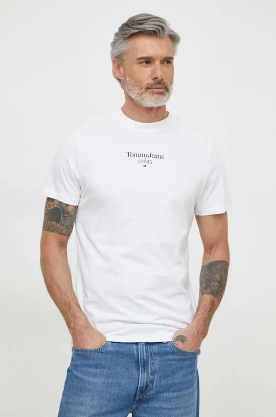 Bavlnené tričko Tommy Jeans biela