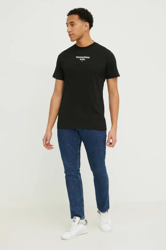 Bavlnené tričko Tommy Jeans čierna