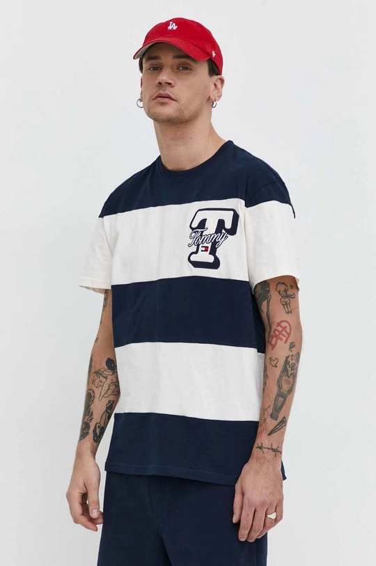 granatowy Tommy Jeans t-shirt bawełniany