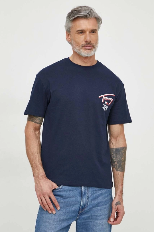 Tommy Jeans t-shirt bawełniany granatowy