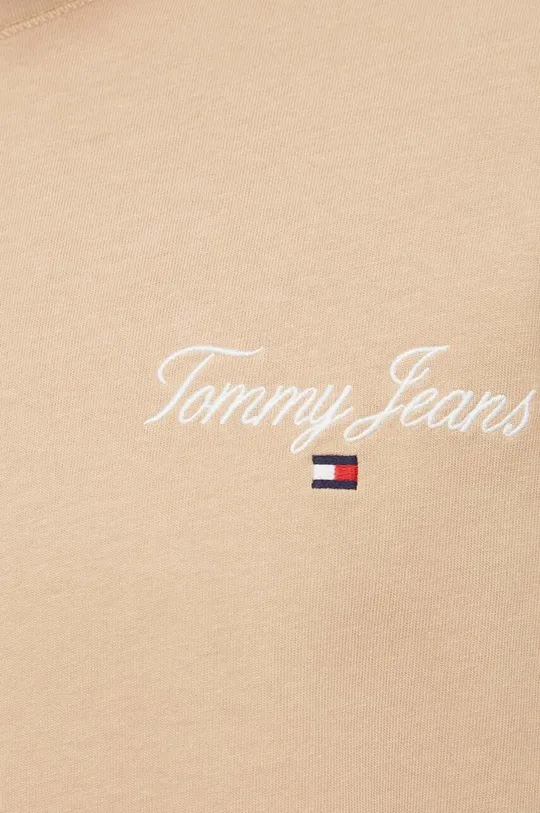beżowy Tommy Jeans t-shirt bawełniany