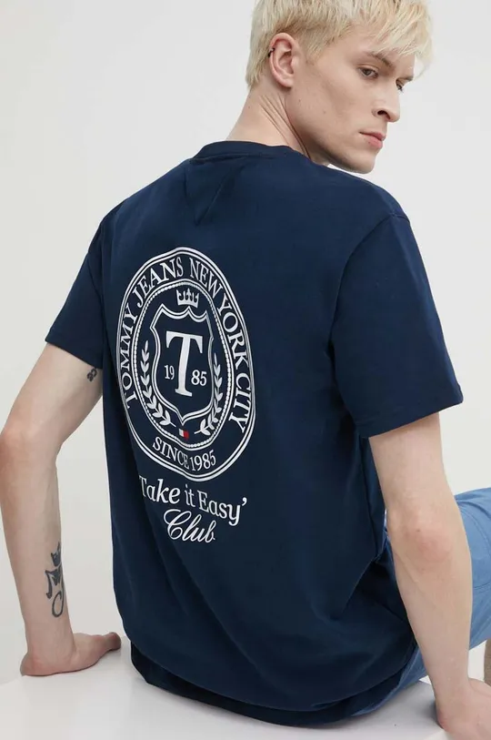 темно-синій Бавовняна футболка Tommy Jeans Чоловічий