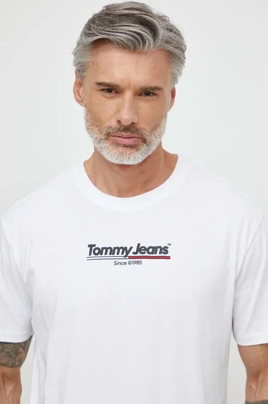 fehér Tommy Jeans pamut póló