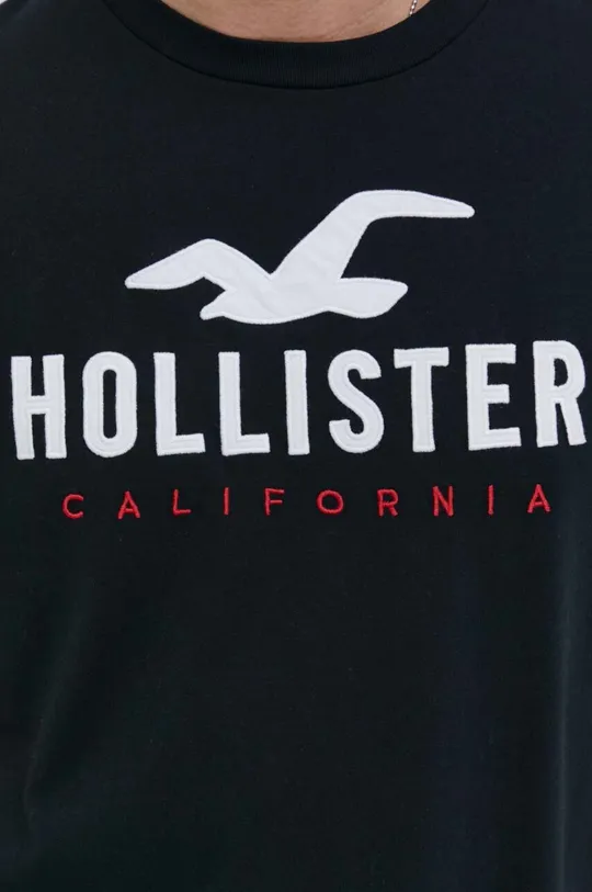 črna Bombažna kratka majica Hollister Co.
