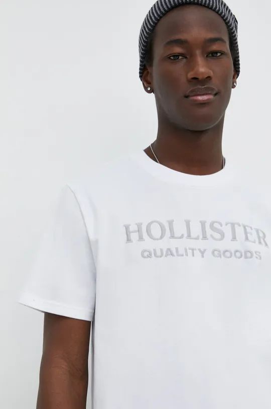 biela Bavlnené tričko Hollister Co.