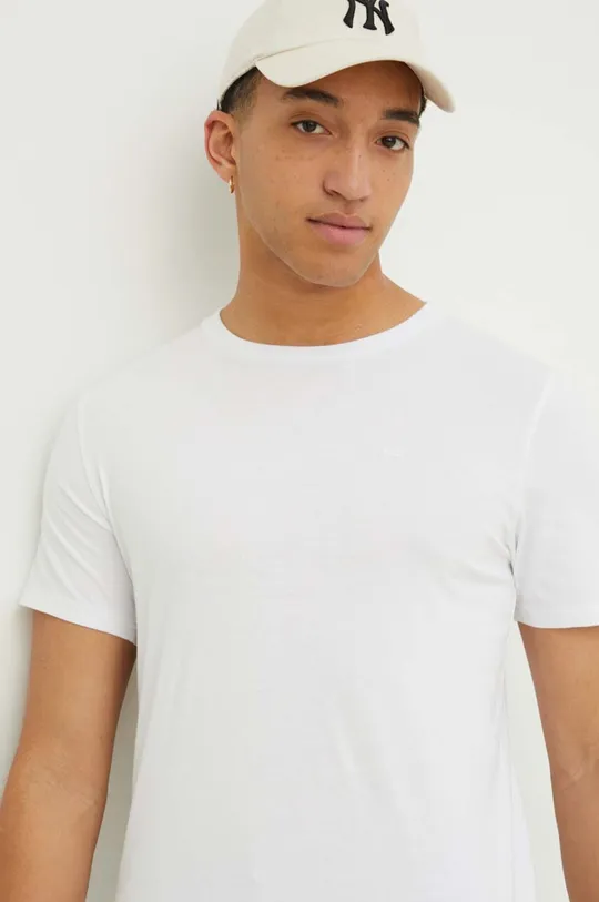 biały Hollister Co. t-shirt bawełniany