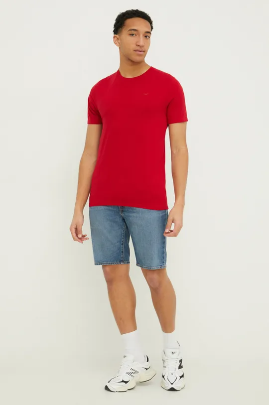 Hollister Co. t-shirt bawełniany czerwony