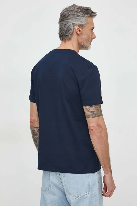 Βαμβακερό μπλουζάκι Tommy Jeans σκούρο μπλε