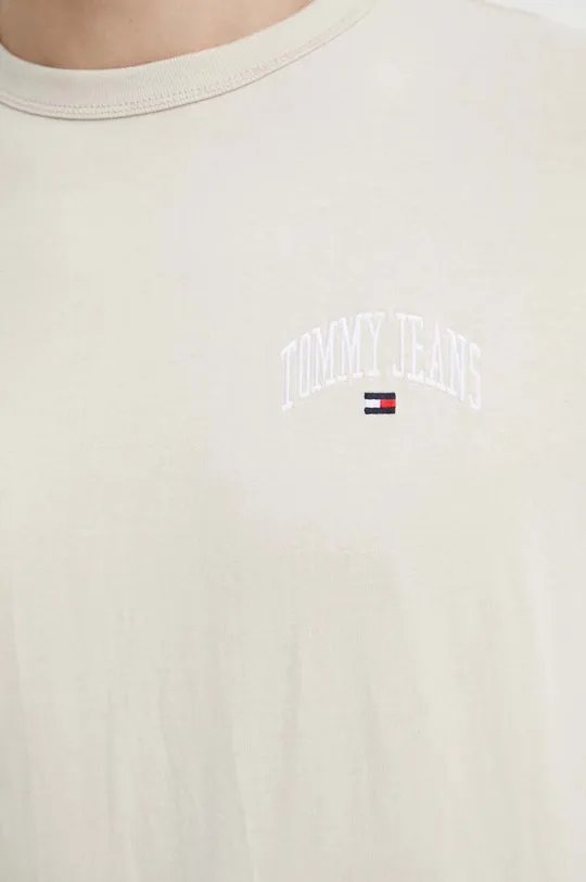 бежевый Хлопковая футболка Tommy Jeans