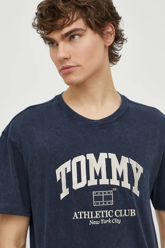 тёмно-синий Хлопковая футболка Tommy Jeans Мужской