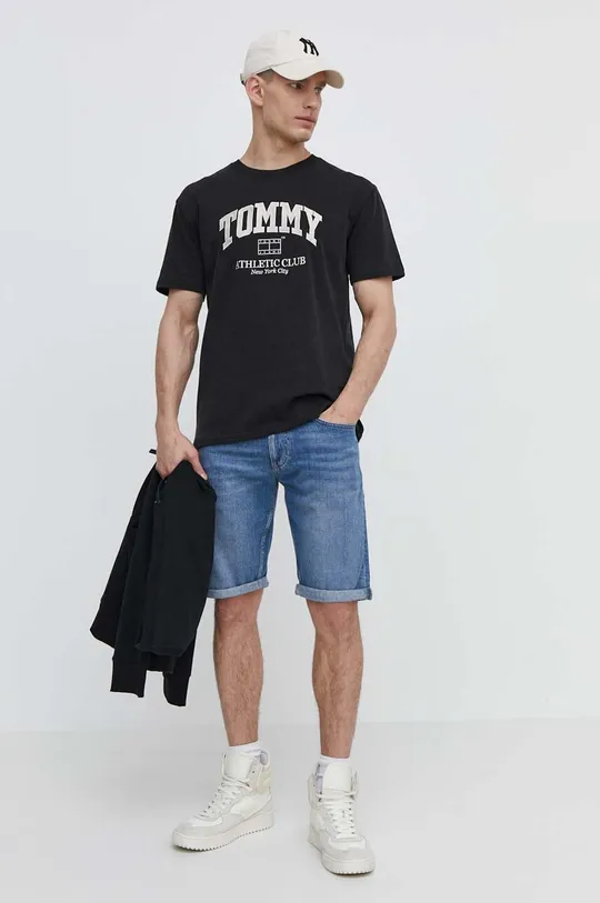 Бавовняна футболка Tommy Jeans чорний