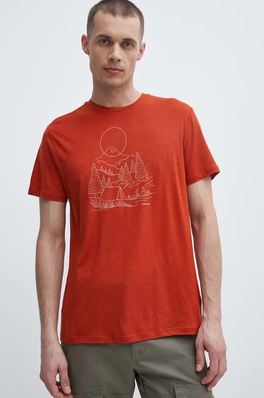 czerwony Icebreaker t-shirt sportowy Merino 150 Tech Lite III Męski