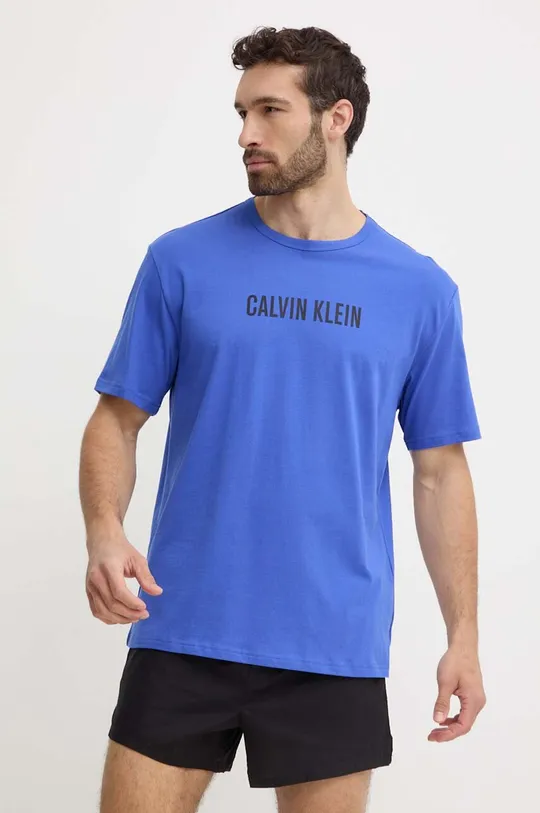 Хлопковая футболка lounge Calvin Klein Underwear голубой