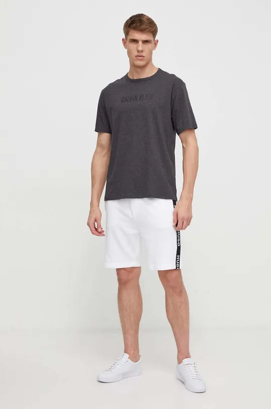Bavlnené elegantné tričko Calvin Klein Underwear sivá