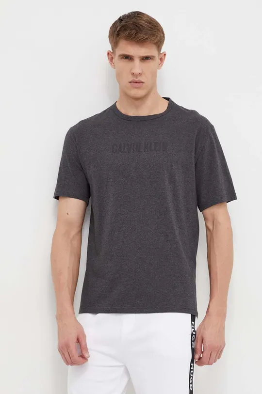 sivá Bavlnené elegantné tričko Calvin Klein Underwear