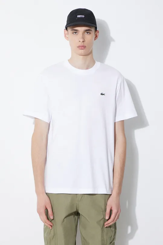 белый Хлопковая футболка Lacoste