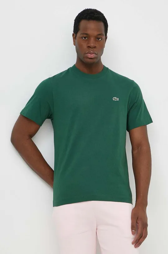 зелен Памучна тениска Lacoste