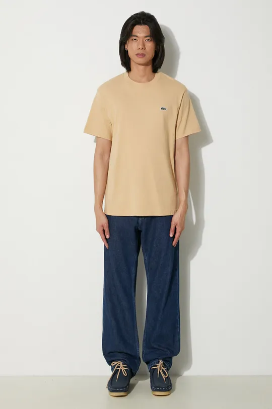 Lacoste t-shirt in cotone beige