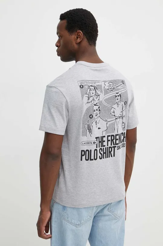 szary Lacoste t-shirt bawełniany Męski