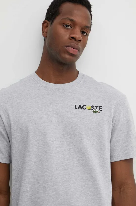 sivá Bavlnené tričko Lacoste