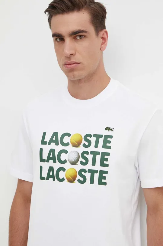 білий Бавовняна футболка Lacoste Чоловічий