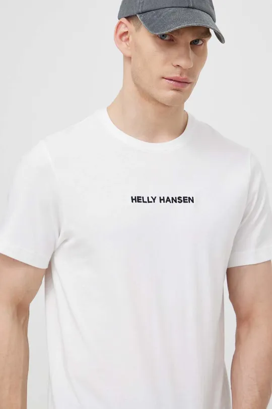biela Bavlnené tričko Helly Hansen Pánsky