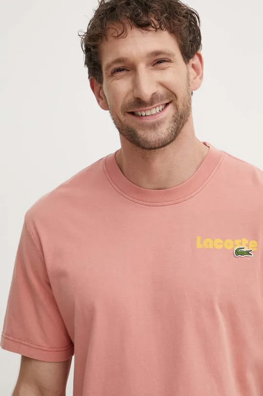 розовый Хлопковая футболка Lacoste