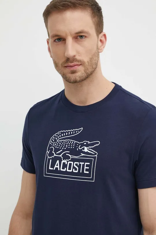 granatowy Lacoste t-shirt Męski