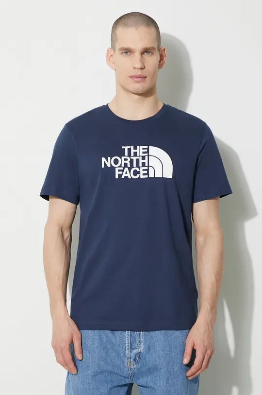 bleumarin The North Face tricou din bumbac M S/S Easy Tee De bărbați