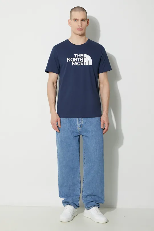 The North Face tricou din bumbac M S/S Easy Tee bleumarin