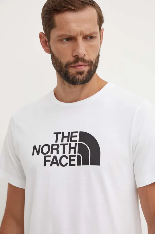 fehér The North Face pamut póló M S/S Easy Tee Férfi
