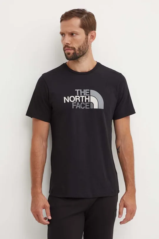чёрный Хлопковая футболка The North Face M S/S Easy Tee Мужской