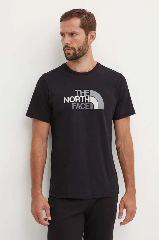 fekete The North Face pamut póló M S/S Easy Tee Férfi