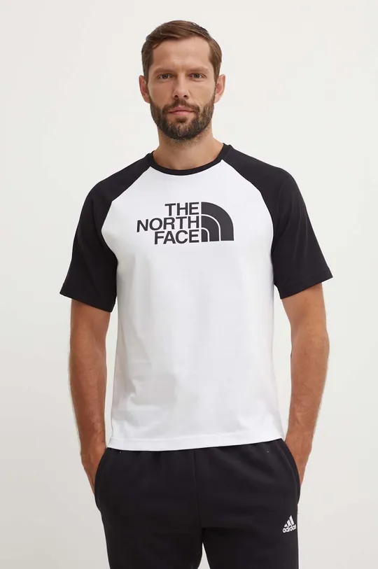 bílá Bavlněné tričko The North Face M S/S Raglan Easy Tee Pánský