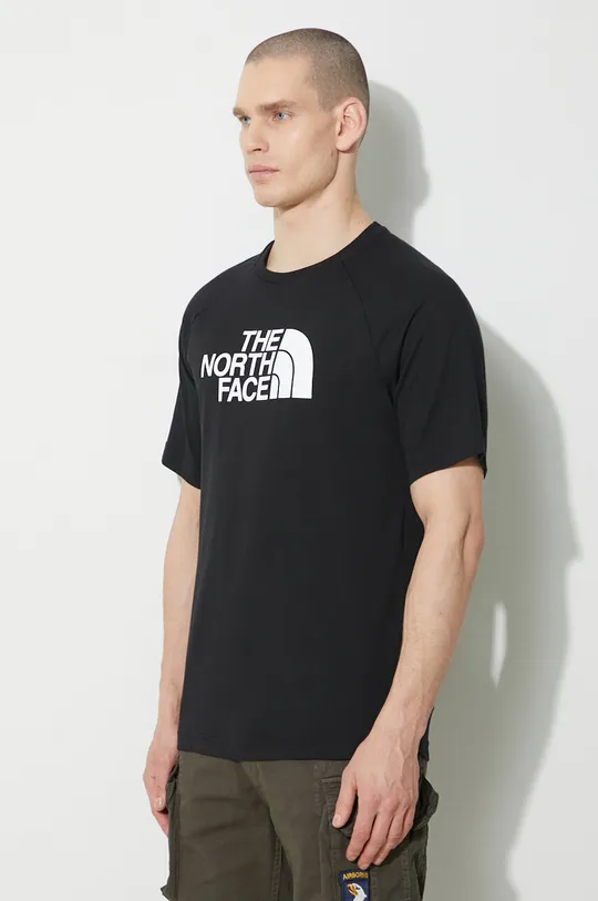černá Bavlněné tričko The North Face M S/S Raglan Easy Tee