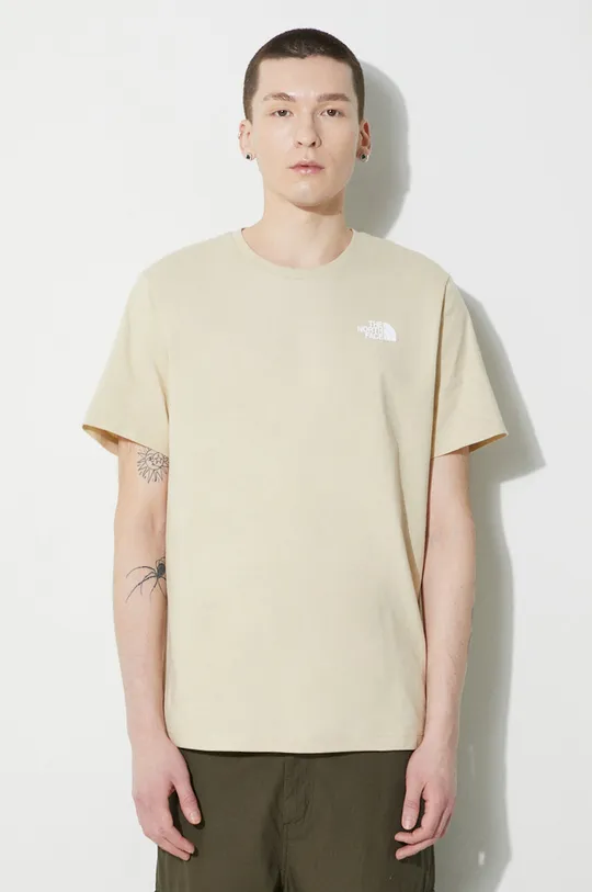 bej The North Face tricou din bumbac M S/S Redbox Tee