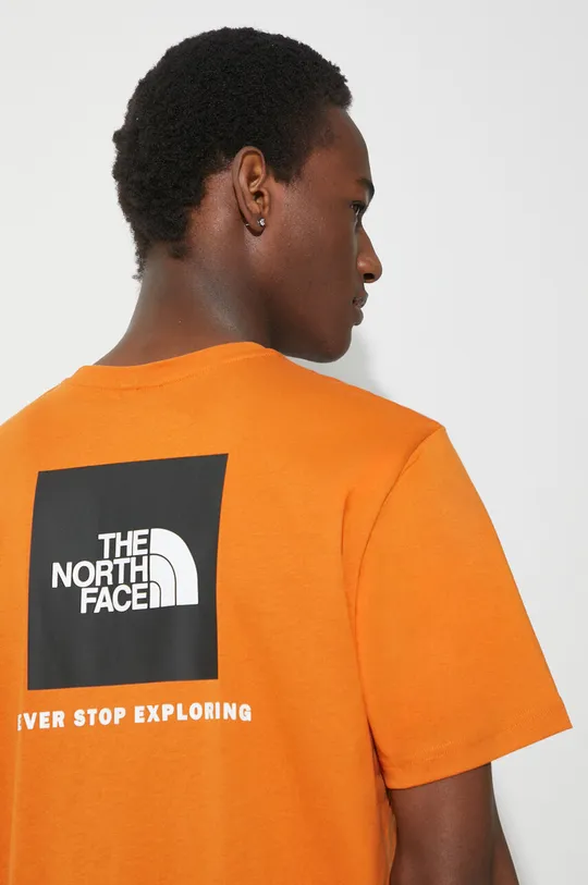 oranžová Bavlnené tričko The North Face M S/S Redbox Tee Pánsky