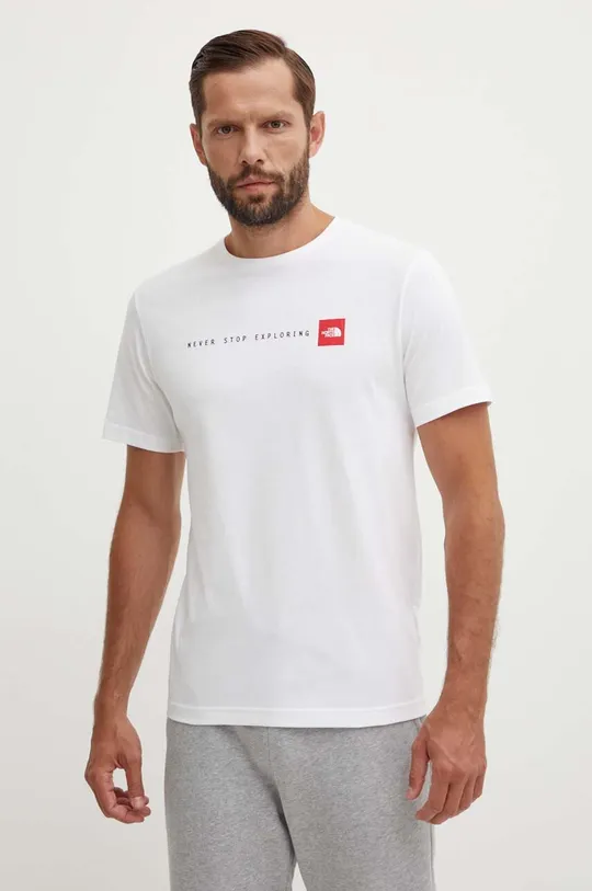 белый Хлопковая футболка The North Face M S/S Never Stop Exploring Tee Мужской