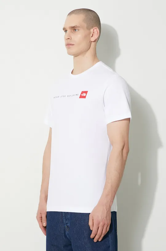бял Памучна тениска The North Face M S/S Never Stop Exploring Tee