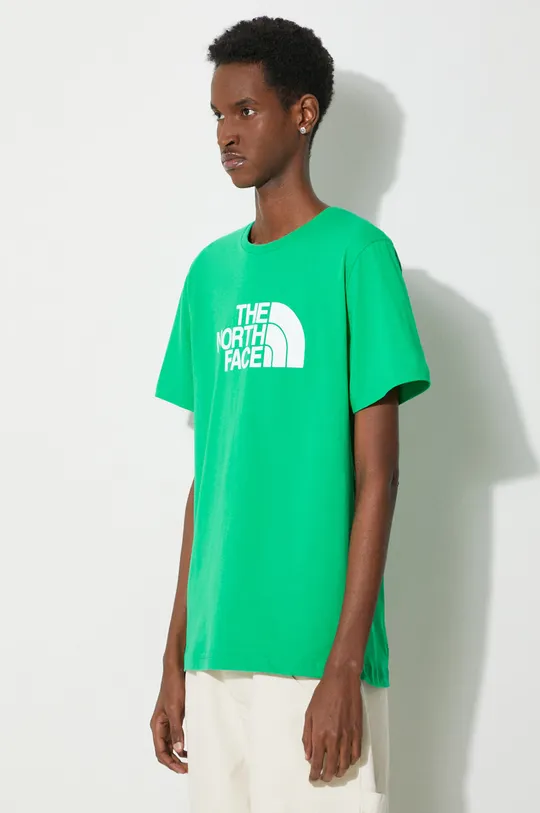 зелёный Хлопковая футболка The North Face M S/S Easy Tee