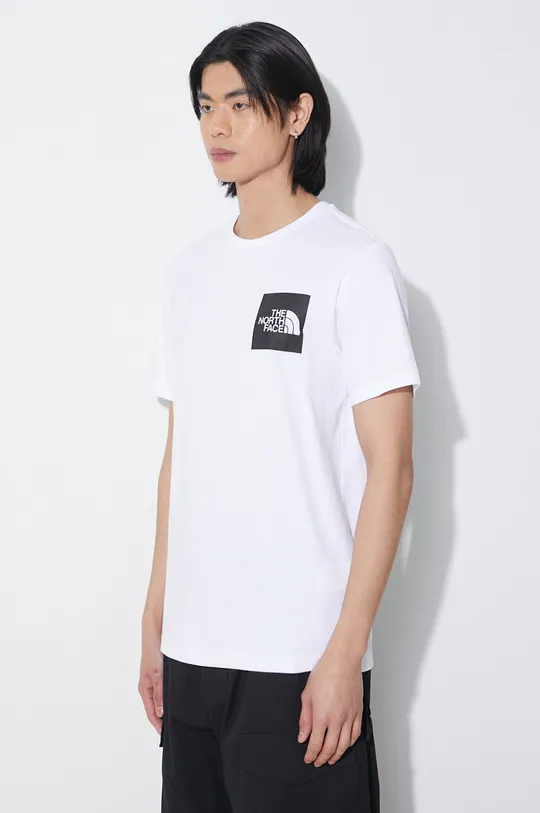 biały The North Face t-shirt bawełniany M S/S Fine Tee