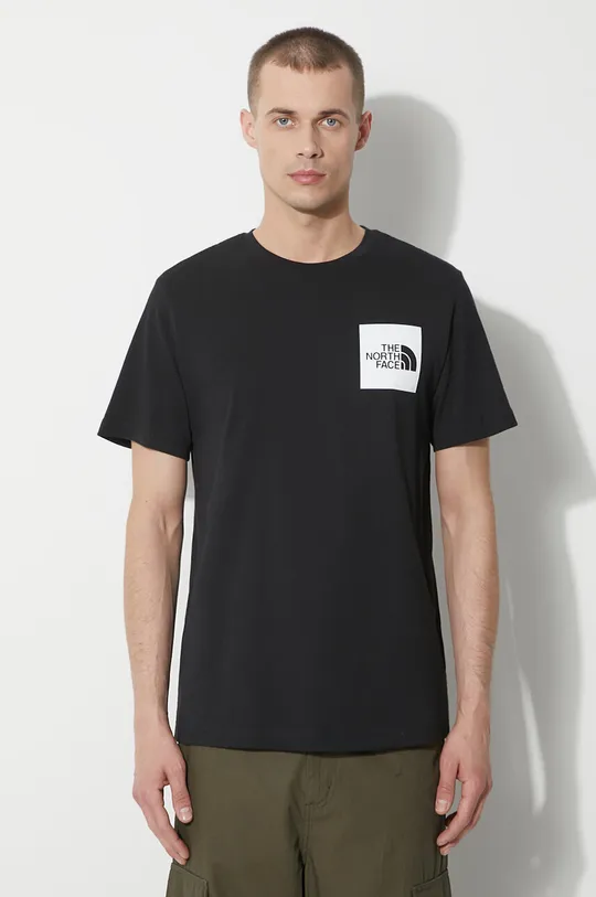 czarny The North Face t-shirt bawełniany M S/S Fine Tee Męski