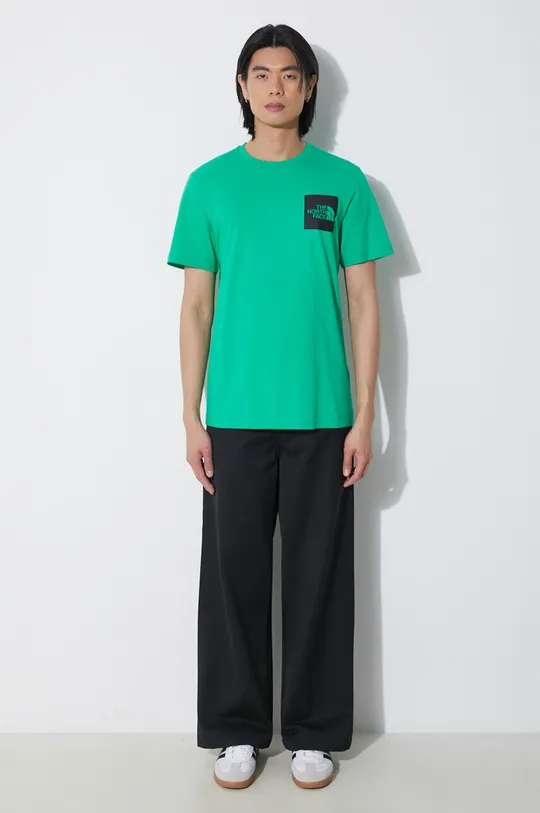 The North Face tricou din bumbac M S/S Fine Tee verde