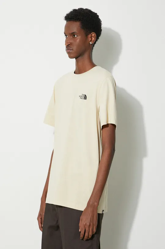 beżowy The North Face t-shirt M S/S Simple Dome Tee